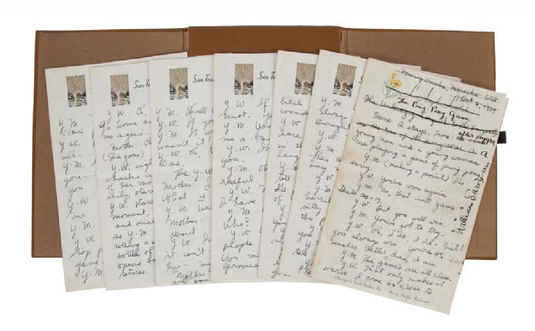 JERRY LEWIS WILLIAM SAROYAN MANUSCRIPT (1 of 4)