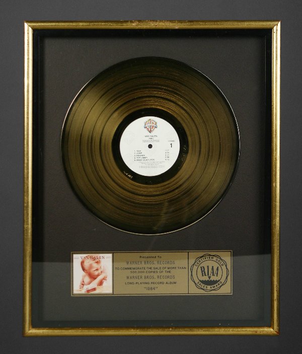 Van Halen 1984 Gold Sales Award