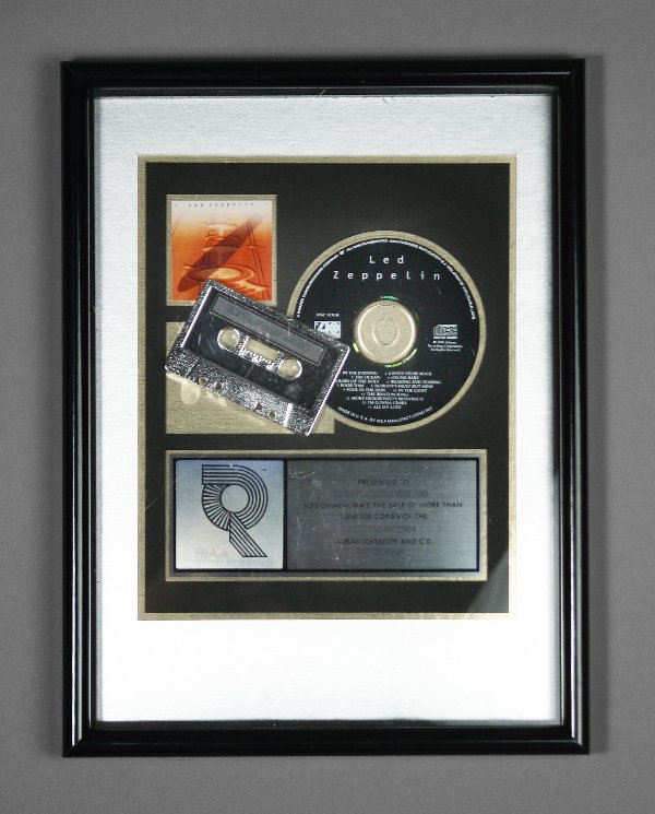 Led Zeppelin Platinum Sales Award For Led Zeppelin