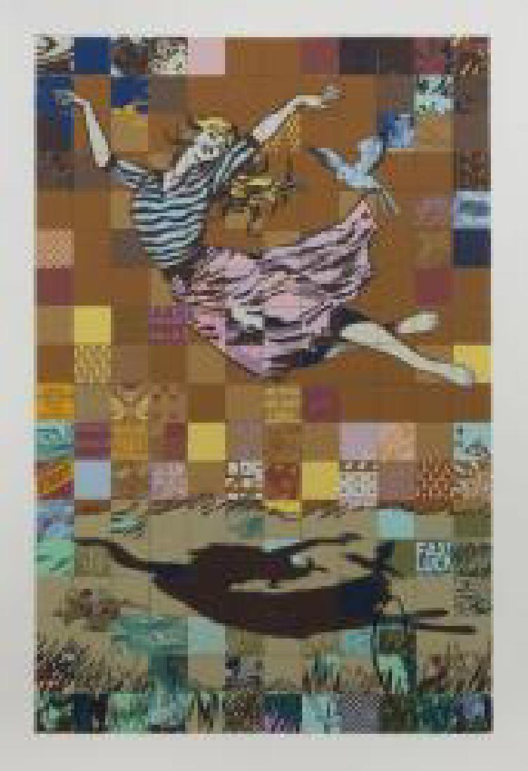 FAILE (American): Falling for Faile - 201725-color screenprint on paperSigned in pencil lower right, marked in pencil lower left ""1986"", and stamped on verso 314/500 Framed: 44 1/2 by 32 1/2 inches; Sight: 40 by 28 i