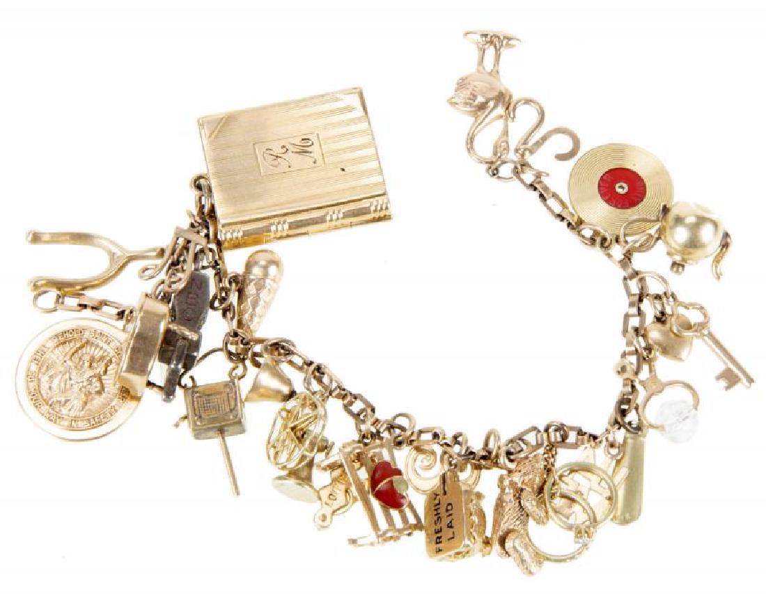 ROSE MARIE 14K GOLD CHARM BRACELET (1 of 1)