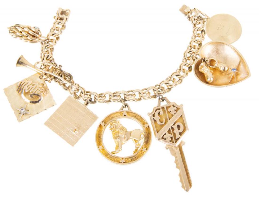 ROSE MARIE 14K YELLOW GOLD CHARM BRACELET (1 of 1)