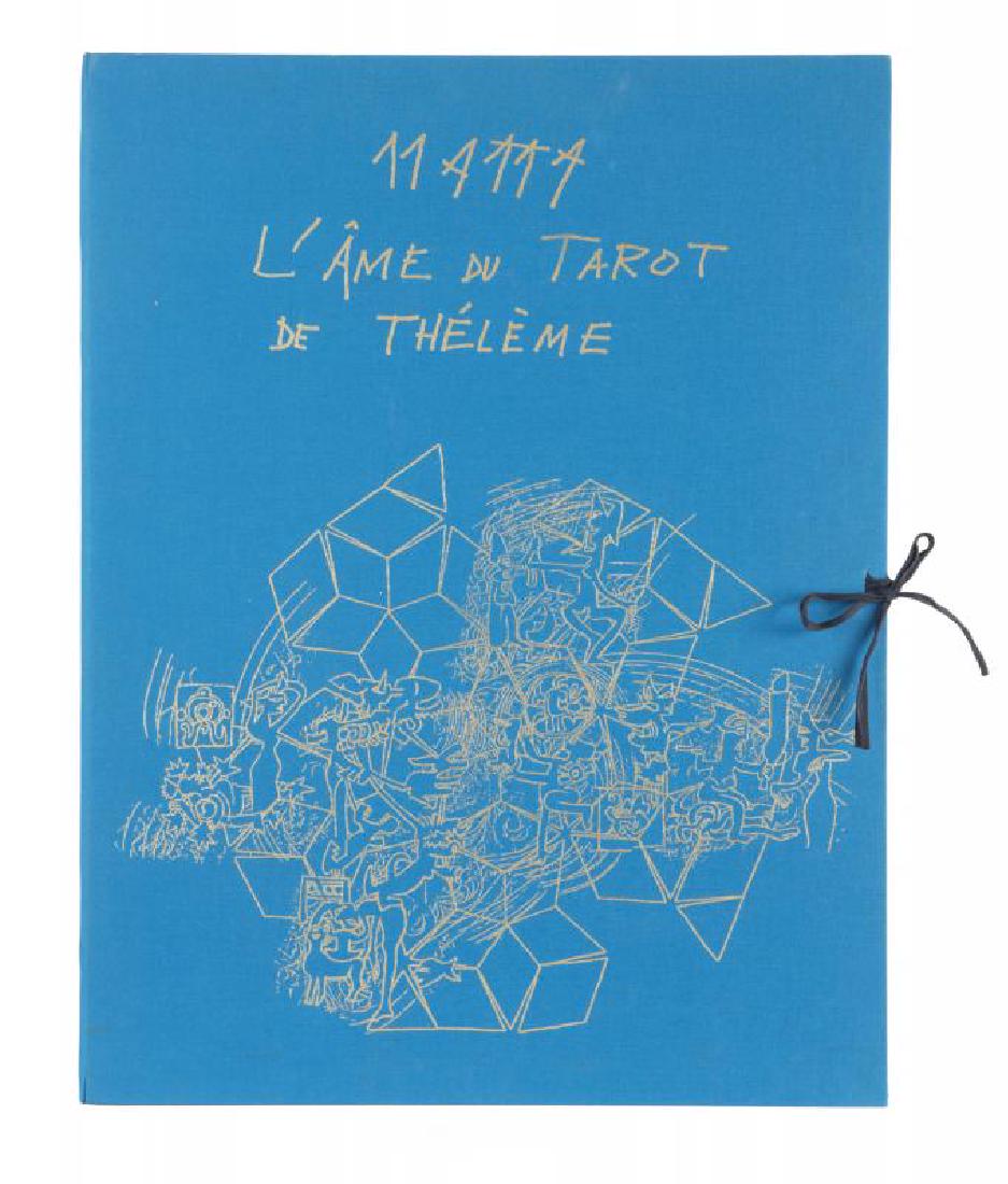 ROBERTO MATTA (Chilean, 1911-2002): L'Ame du Tarot de Theleme - 1994 Aquatint etchings on paper (5) Five signed, limited edition prints created by Matta and published by Thomas R. Monahan in 1994, housed in a blue cloth portfolio with g