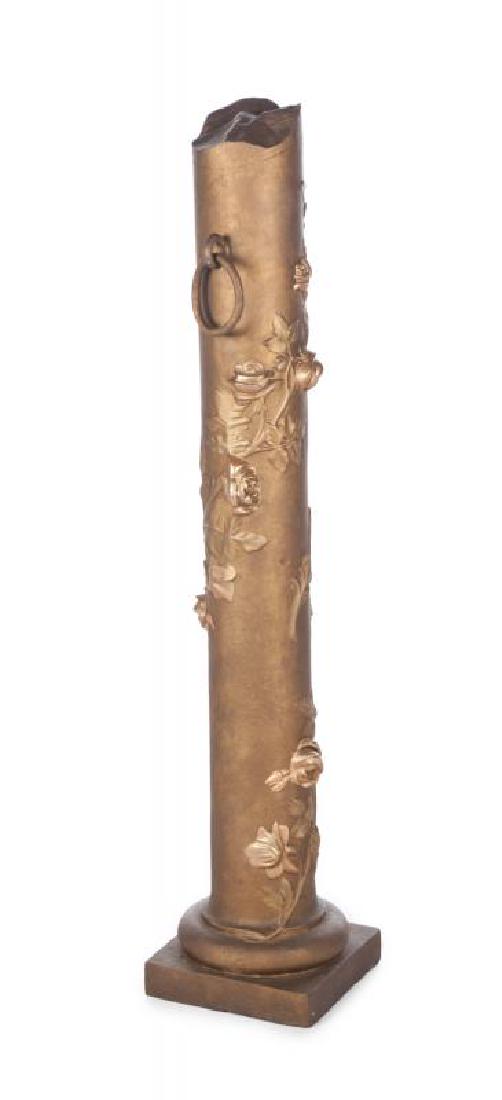 RINGO STARR BRONZE COLUMN WITH ROSES: A cast bronze sculpture. Unsigned. £400-550 $500-700 Height, 48 inches PROVENANCE Lot 52, "Property from the Collection of Ringo Starr and Barbara Bach," Julien's Auctions, Beverly Hills, California,
