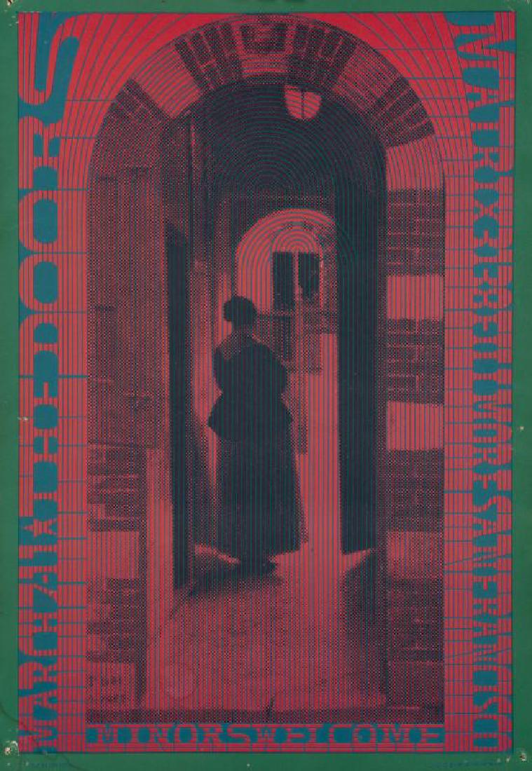 THE DOORS CONCERT POSTER (NEON ROSE 10): Artwork by Victor Moscoso, The Matrix [San Francisco], March 7-11, 1967, first printing with original 'green border;' from the collection of Alain Ronay, Jim Morrison's close friend; included with a l