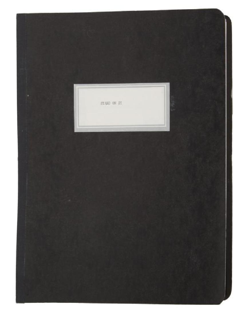 BURT REYNOLDS STROKER ACE FILE COPY SCRIPT: An early version with the original title of "Stand On It" still noted, dated "October 4, 1981;" the star did eventually make this 1983 Warner Bros. film that co-starred Loni Anderson, Ned Beatty, Jim