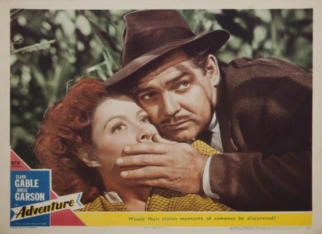 CLARK GABLE LOBBY CARDS: A group of six from various studios and years including the titles (in alphabetical order): Adventure (MGM 1945); Gone With The Wind (MGM R-1940), Honky Tonk (MGM 1941); Key to the City (MGM 1950); Th