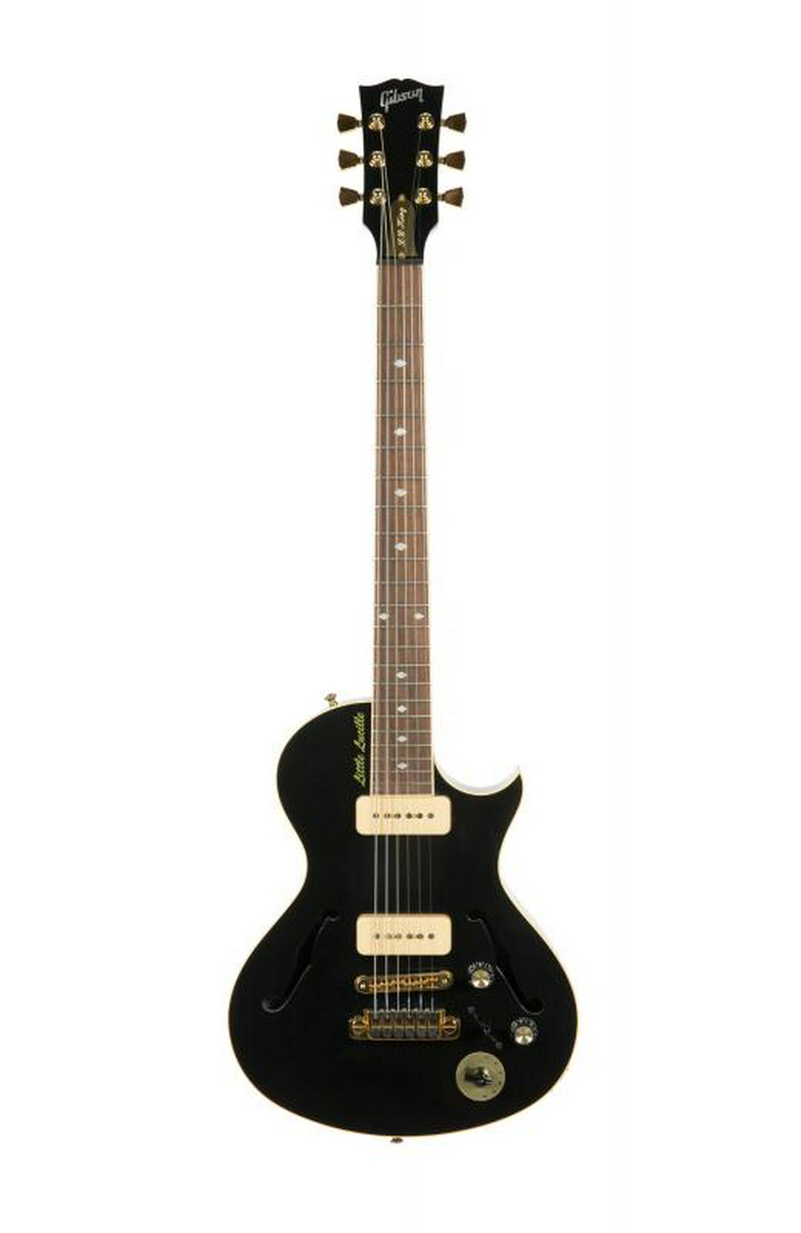 B.B. KING GIBSON LITTLE LUCILLE GUITAR: A black Gibson guitar with "B.B. King" gold plate on the headstock and "Little Lucille" on the body. Serial number 90539435. Accompanied by a brown Gibson USA case. PROVENANCE From the Estate of B.B. 