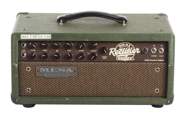 WALTER BECKER STAGE AND STUDIO PLAYED MESA/BOOGIE: A Maverick amplifier by Mesa Engineering, serial number MV-00566, affixed with an adhesive label which reads “MAV 2 MESA CAB.” The Maverick was one of Walter Becker’s favorite all-purpose amps a
