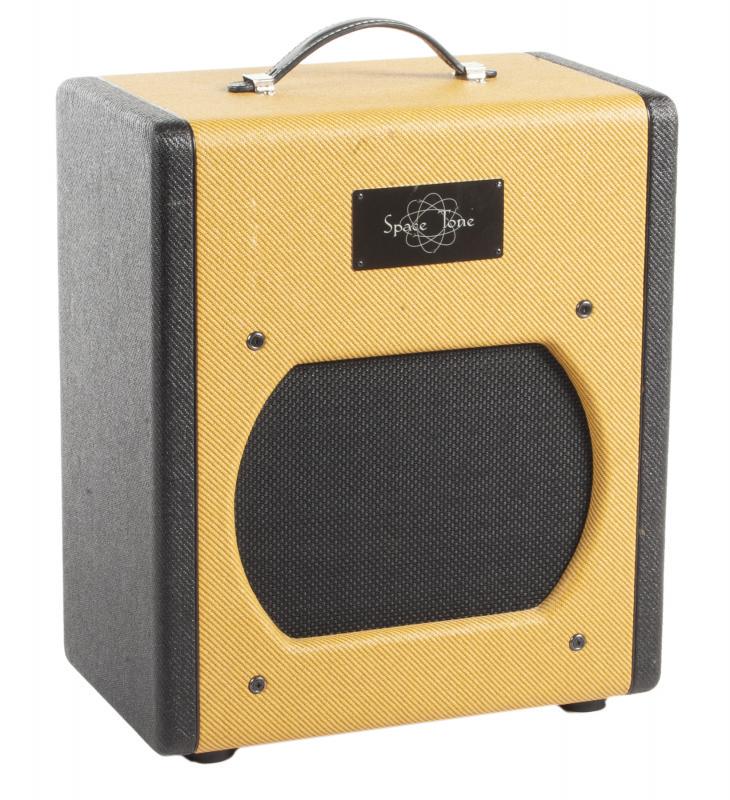 WALTER BECKER SWART ATOMIC SPACE TONE COMBO AMPLIFIER: A Swart Atomic Space Tone 1x12 combo amplifier. A tube chart to the interior is signed, dated 3/5/2015 and inscribed with the serial number 985. 19 by 15 1/2 by 9 1/2 inches PROVENANCE From the Estate