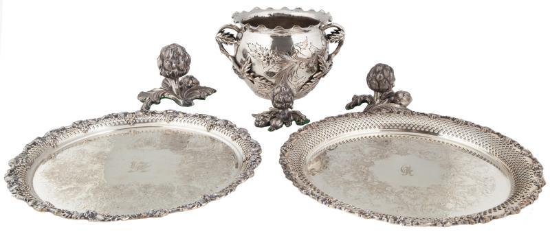 SINATRA GROUP OF ANTIQUE SILVER-PLATE TABLE ITEMS (1 of 1)