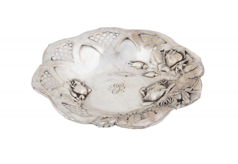 SINATRA STERLING SILVER REPOUSSE BOWL, MONOGRAMMED 'L' (1 of 2)