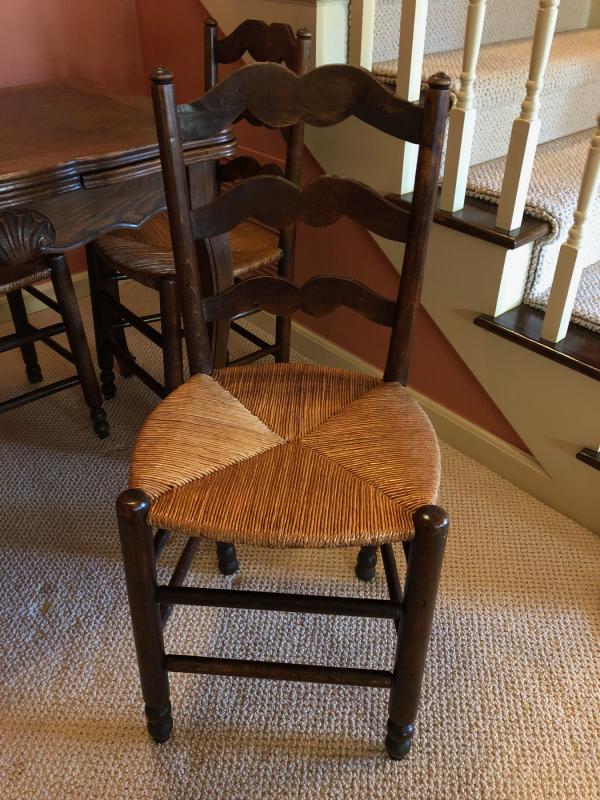 SINATRA SET OF FOUR FRENCH PROVINCIAL STYLE RUSH SEAT (1 of 2)