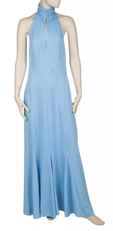 DORIS DAY 1970s-ERA LIGHT BLUE EVENING GOWN (1 of 2)