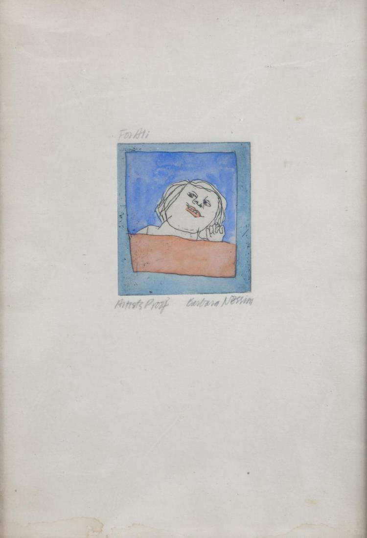 ROBERT EVANS GROUP OF PRINTS, TWO MARKED "FOR ALI": A group of three prints: an etching with a wolf called "May I Give You A Part Of Me, I Love You," 1977, marked "Artist's Proof" and signed illegibly lower right; an etching and aquatint of a woman mar
