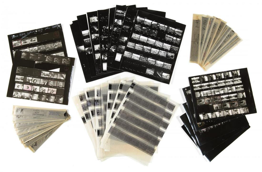 JOHN F. KENNEDY INAUGURAL AND ROBERT KENNEDY FUNERAL: A group of three envelopes containing 15 contact sheets, 21 sleeves of negatives together with approximately seven sheets of negatives of Manfred Kreiner photographs taken at John F. Kennedy’s i
