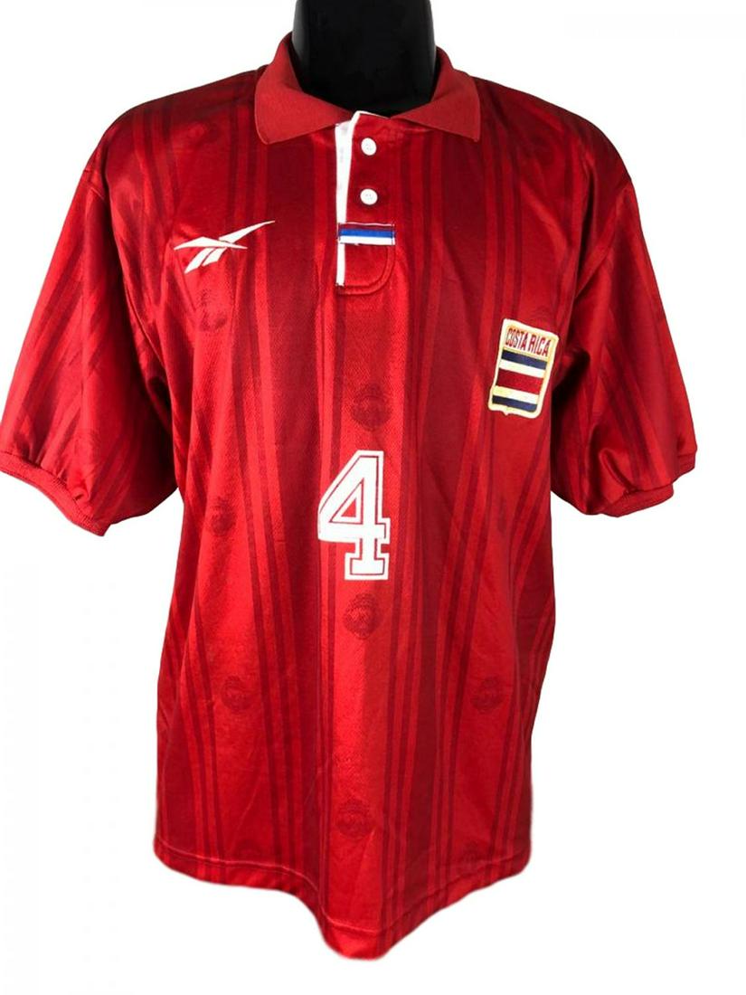 RONALD GONZALEZ COSTA RICA 1997 COPA AMERICA GAME WORN: A Reebok brand jersey worn by Ronald Gonzalez for the Costa Rican Football Federation match against Brazilian Football Confederation in Copa America 1997 on June 13. Gonzalez scored a goal in this mat