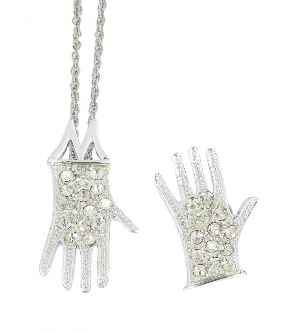 MICHAEL JACKSON COLLECTIBLE RHINESTONE 'GLOVE' JEWELRY (1 of 1)