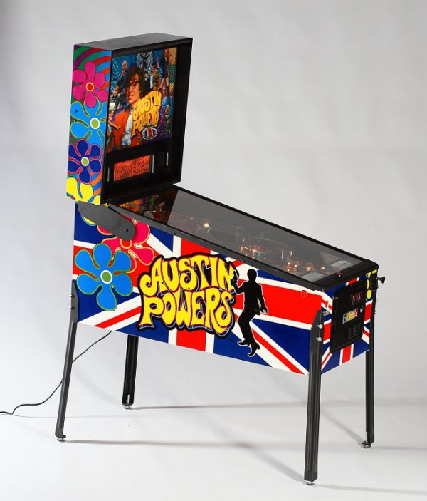 AUSTIN POWERS PINBALL: Stern Pinball Inc., Austin Powers four player pinball machine, released 2001. Serial number 164675.