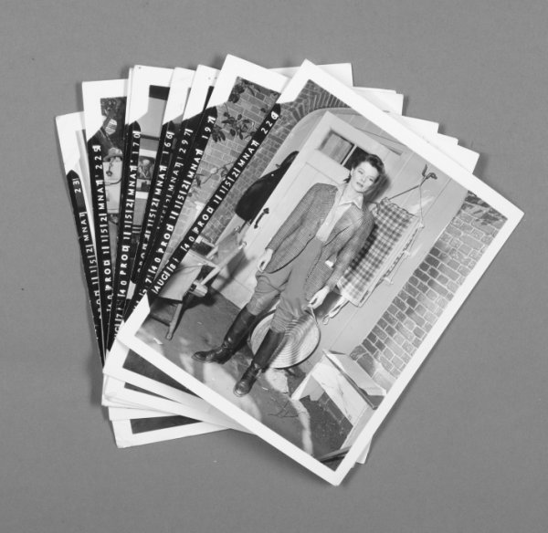 "PHILIDELPHIA STORY" WARDROBE PHOTOGRAPHS: Eight original vintage black and white wardrobe continuity photographs of the cast of "The Philadelphia Story" (MGM, 1940). Photographs include Katharine Hepburn, Cary Grant, and Jimmy Stewart. All ap