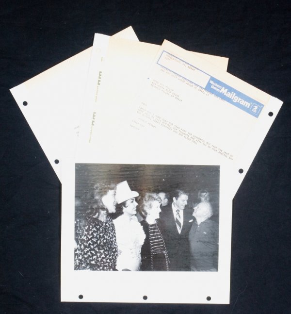 RONALD REAGAN LETTER AND TELEGRAMS TO ANN MILLER: Letter to Ann Miller on White House stationery from President Ronald Reagan, dated August 3, 1985. Reads, in part, "Nancy and I know that we couldn't have made it through this without the love and con