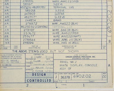 NASA APOLLO COMMAND MODULE BLUEPRINTS: A large original blueprint depicting the central instrument panel (Panel No. 2) from the main display console of the Apollo Command Module spacecraft, with a most recent sign-off date of October 17,