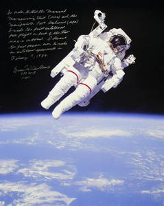 BRUCE McCANDLESS SIGNED SPACEWALK PHOTOGRAPH