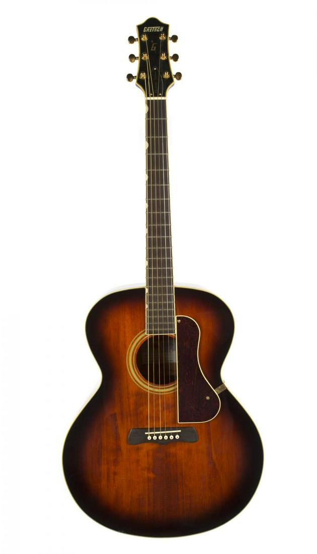 GRETSCH HISTORIC SERIES 3100 ACOUSTIC GUITAR: A Gretsch Historic Series 3100 acoustic guitar, tobacco burst serial number GP99091298, Neo Classic inlays and no case. Rock 'N' Roll