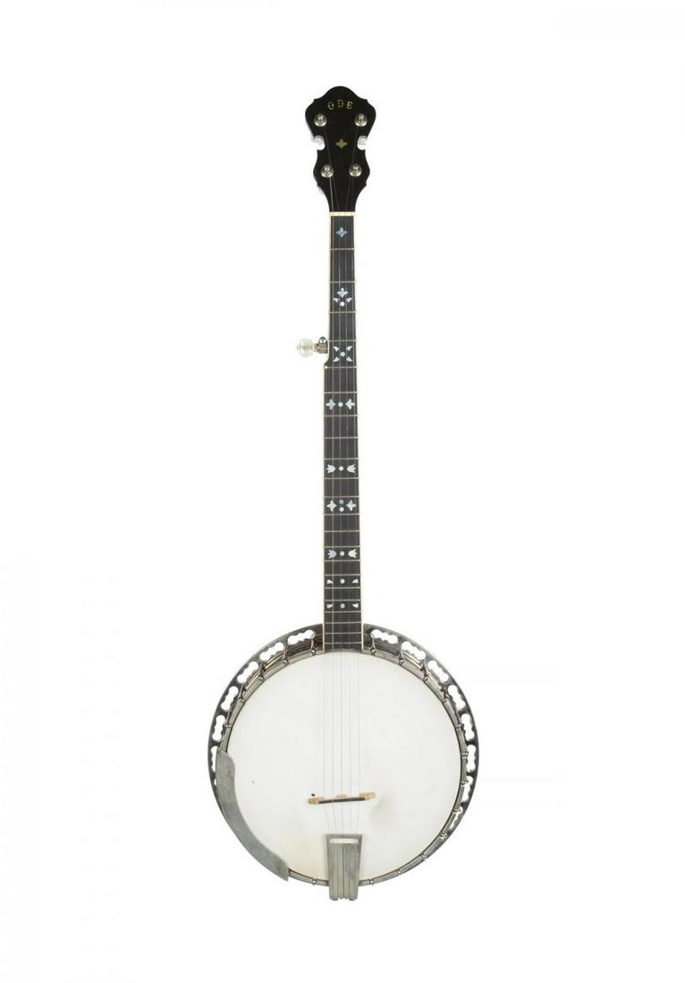 ODE FIVE-STRING BANJO: A 1970Õs Ode five-string banjo with fingerboard inlays in a hard-shell case. Rock 'N' Roll