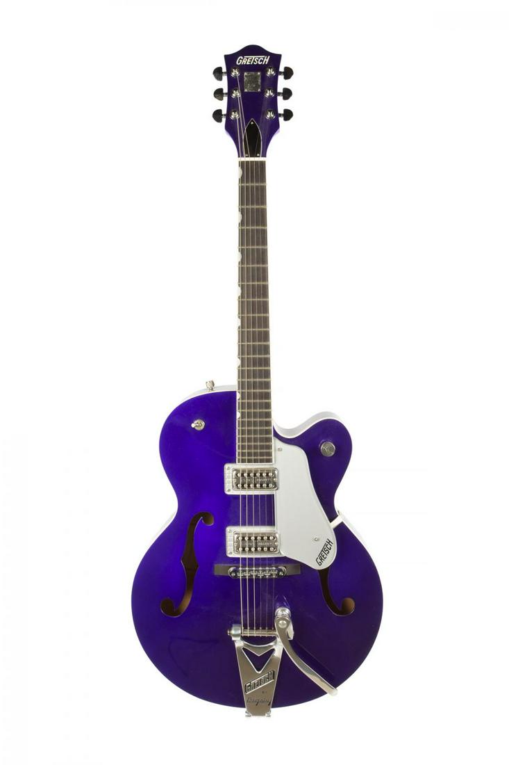 GRETSCH G6120SH GUITAR: A Gretsch G6120SH electric guitar, purple finish, Brian Setzer Hot Rod model, two FilterÕTron pickups, V-style Gretsch Bigsby B6 vibrato and no case. Rock 'N' Roll