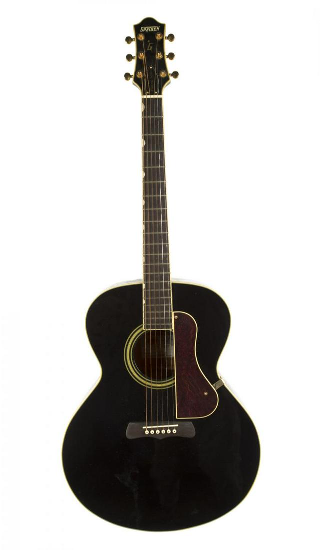 GRETSCH HISTORIC SERIES G3101 ACOUSTIC GUITAR: A Gretsch Historic Series G3101 acoustic guitar, black finish, Neo Classic inlays and no case. Rock 'N' Roll