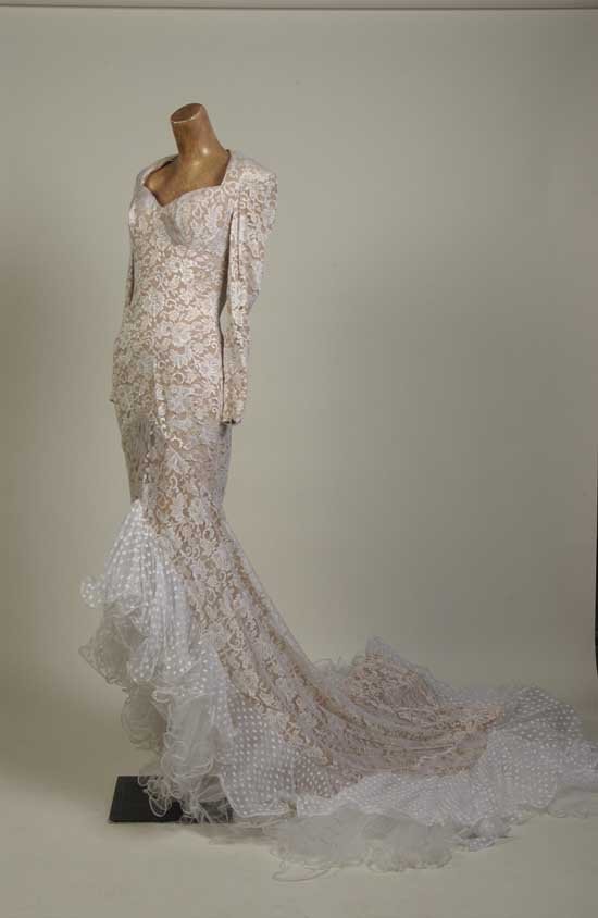 Nolan Miller Custom White Lace Gown