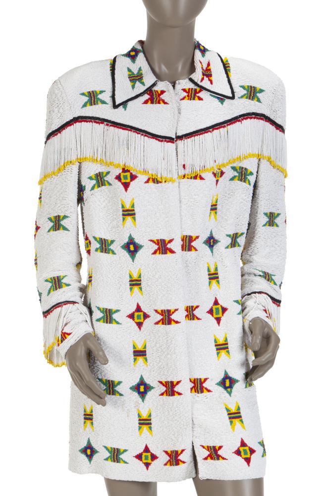 NORMA KAMALI VINTAGE SOUTHWESTERN HAND-BEADED JACKET (1 of 1)