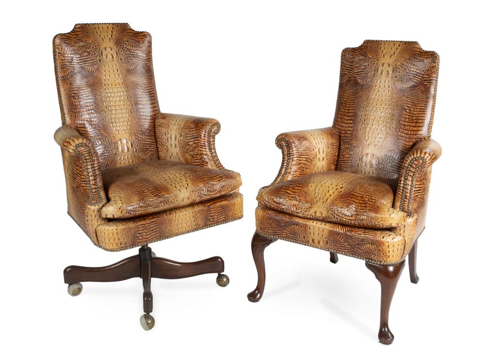 JEAN AND CASEY KASEM FAUX ALLIGATOR OFFICE CHAIRS (1 of 1)