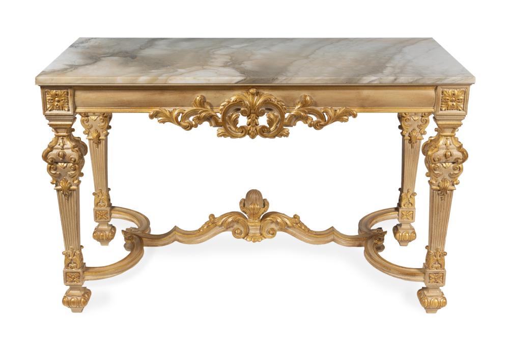 JEAN AND CASEY KASEM LOUIS XVI STYLE GILTWOOD CONSOLE TABLE (1 of 1)