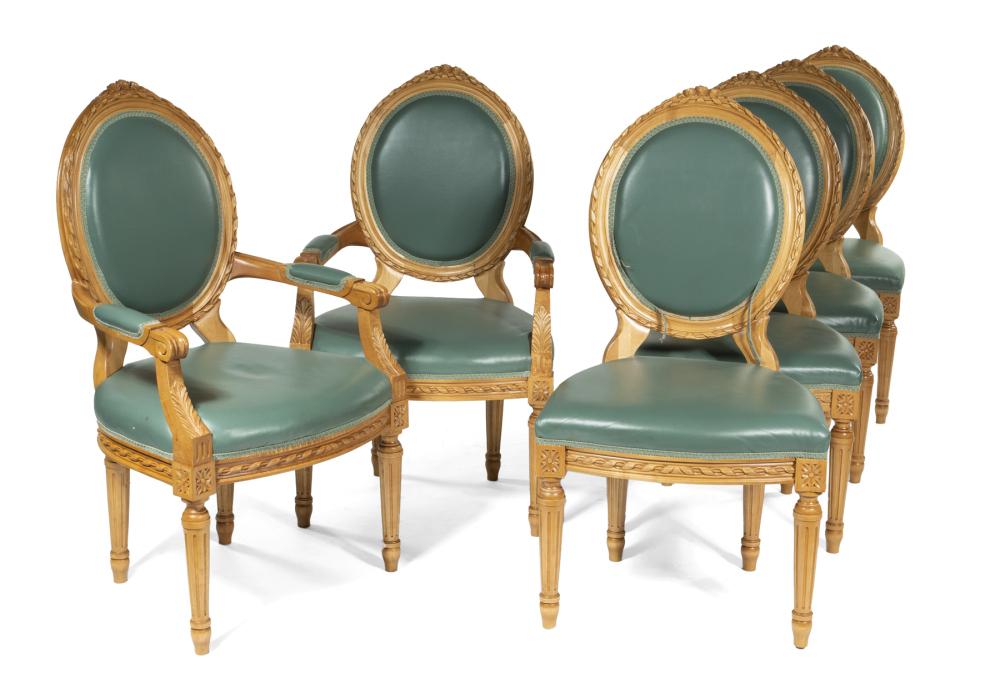 JEAN AND CASEY KASEM GROUP OF SIX LOUIS XVI STYLE DINING CHAIRS (1 of 1)