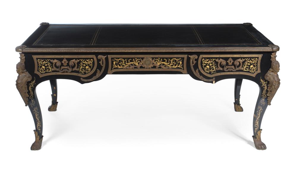 JEAN AND CASEY KASEM LOUIS XVI STYLE EBONIZED BUREAU PLAT (1 of 1)