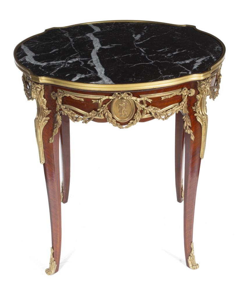 JEAN AND CASEY KASEM LOUIS XVI STYLE ORMOLU MOUNTED OCCASIONAL TABLE (1 of 1)