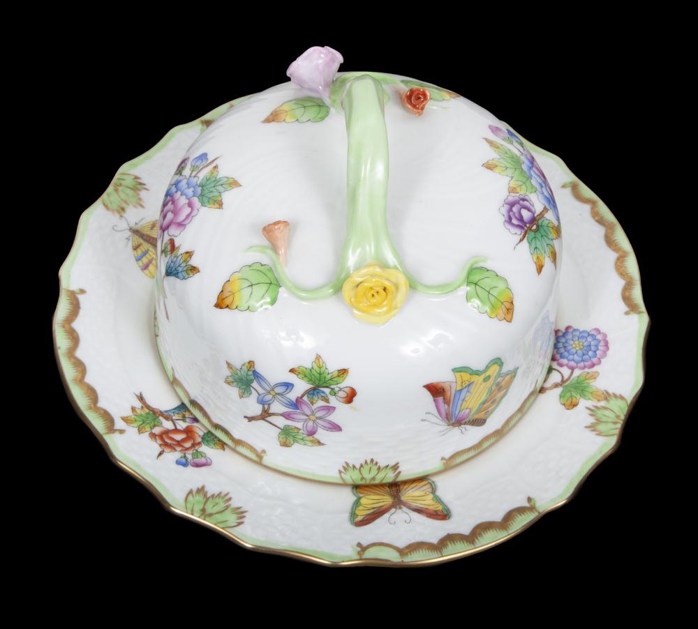 JEAN AND CASEY KASEM HEREND QUEEN VICTORIA GREEN BORDER COVERED BUTTER DISH (1 of 3)