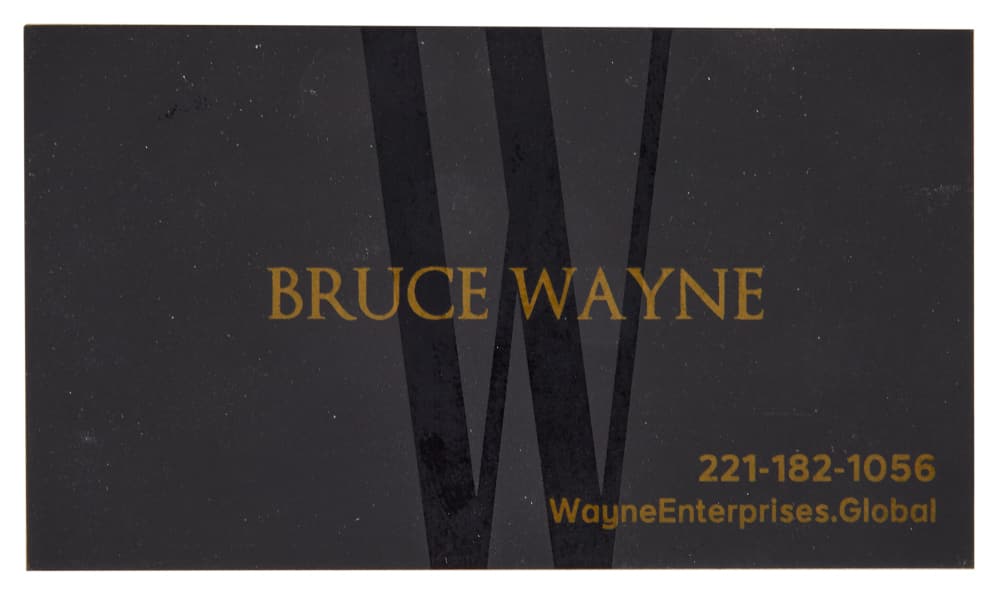 BATMAN BEGINS | CHRISTIAN BALE "BRUCE WAYNE / BATMAN" WAYNE ENTERPRISES BUSINESS CARD PROP (1 of 2)