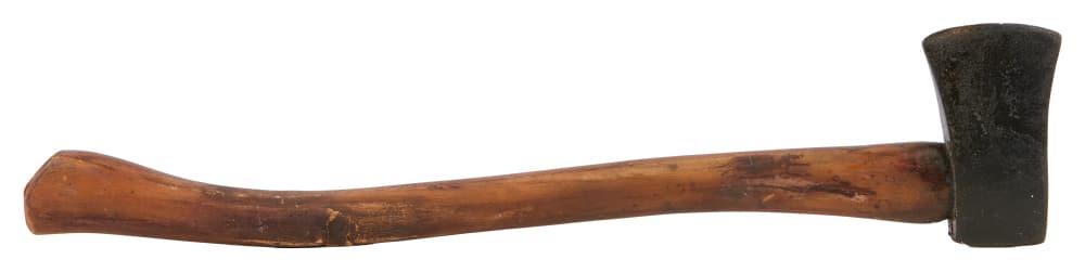 STRANGER THINGS | WINONA RYDER "JOYCE BYERS" AXE PROP (WITH DVD): An original axe prop as seen used by Winona Ryder as "Joyce Byers" in season one "Chapter Four: The Body" of Stranger Things (21 Laps Entertainment, 2016). The axe prop is composed of a cast resin tha