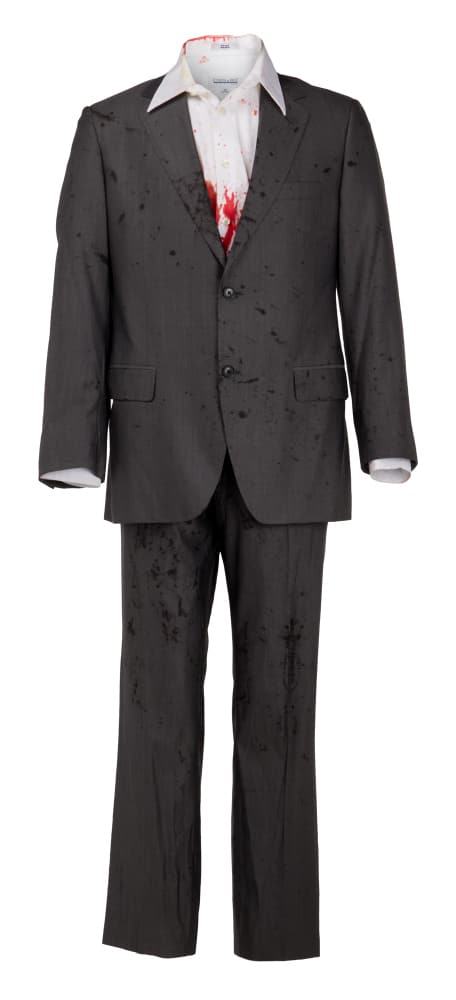 WHAT JUST HAPPENED | SEAN PENN BLOODIED ENSEMBLE: An ensemble as seen worn by Sean Penn in the comedy/drama What Just Happened (Linson Entertainment, 2008), starring Robert De Niro, Bruce Willis, Robin Wright, and Stanley Tucci. The ensemble includes