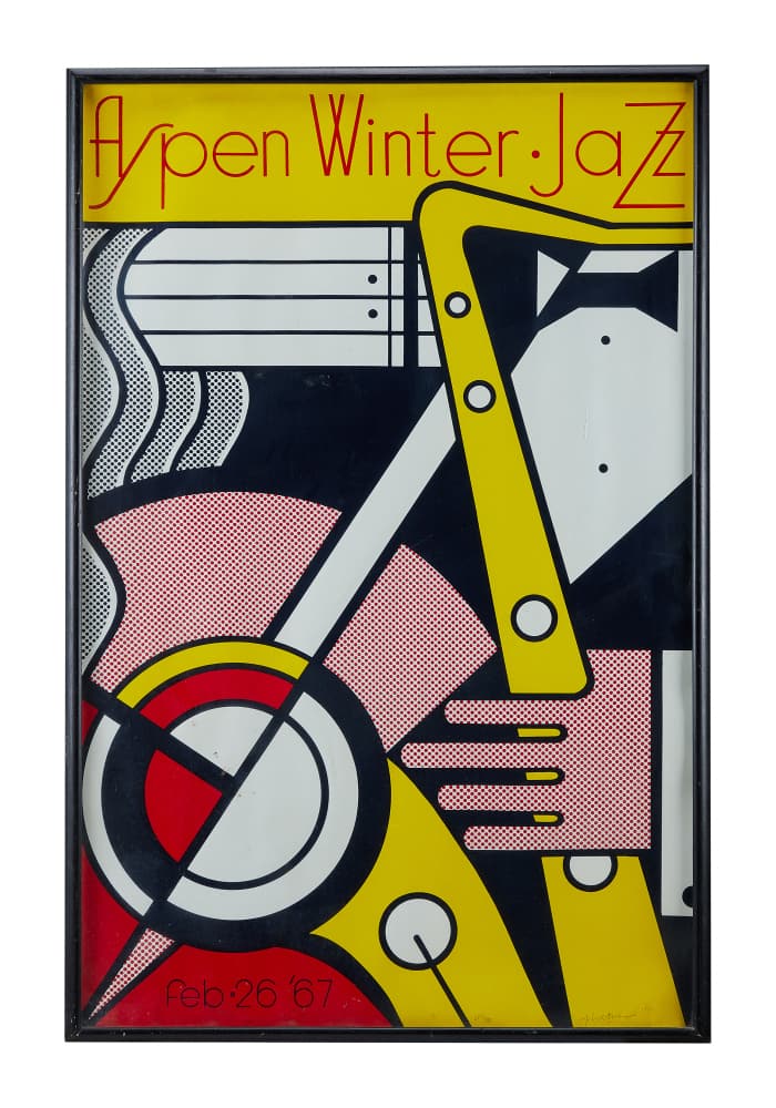 DENNIS HOPPER | 1967 LIMITED EDITION ROY LICHTENSTEIN SIGNED ASPEN WINTER JAZZ FESTIVAL POSTER (1 of 4)