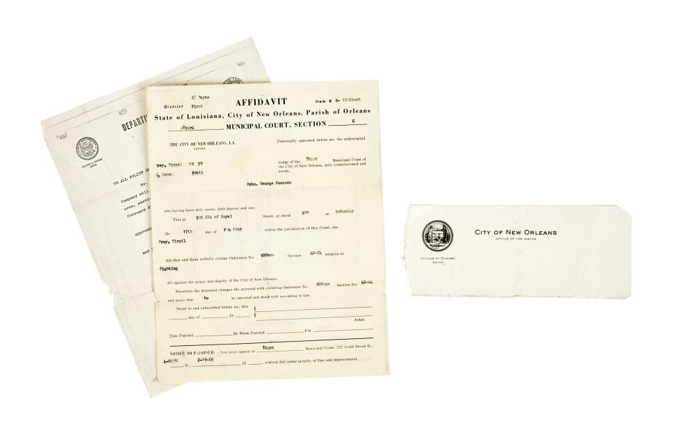 DENNIS HOPPER | "EASY RIDER" NEW ORLEANS AFFADAVIT AND FILMING NOTICE (1 of 3)