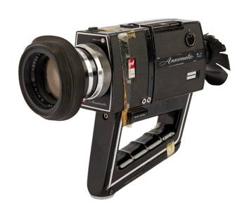 DENNIS HOPPER | PERSONALLY-OWNED HAND-HELD SUPER 8 CAMERA: An Anscomatic hand-held super 8 camera model number Gaf ST/110, circa 1970-71, with a reflex zoom lens and with adjustable eyepiece viewfinder that was personally owned by Dennis Hopper. Camera is unt