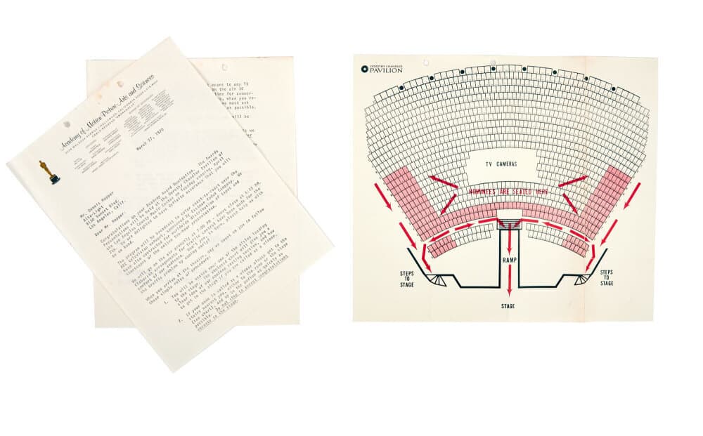 DENNIS HOPPER | 42ND ANNUAL ACADEMY AWARDS LOGISTICS CORRESPONDENCE (1 of 4)