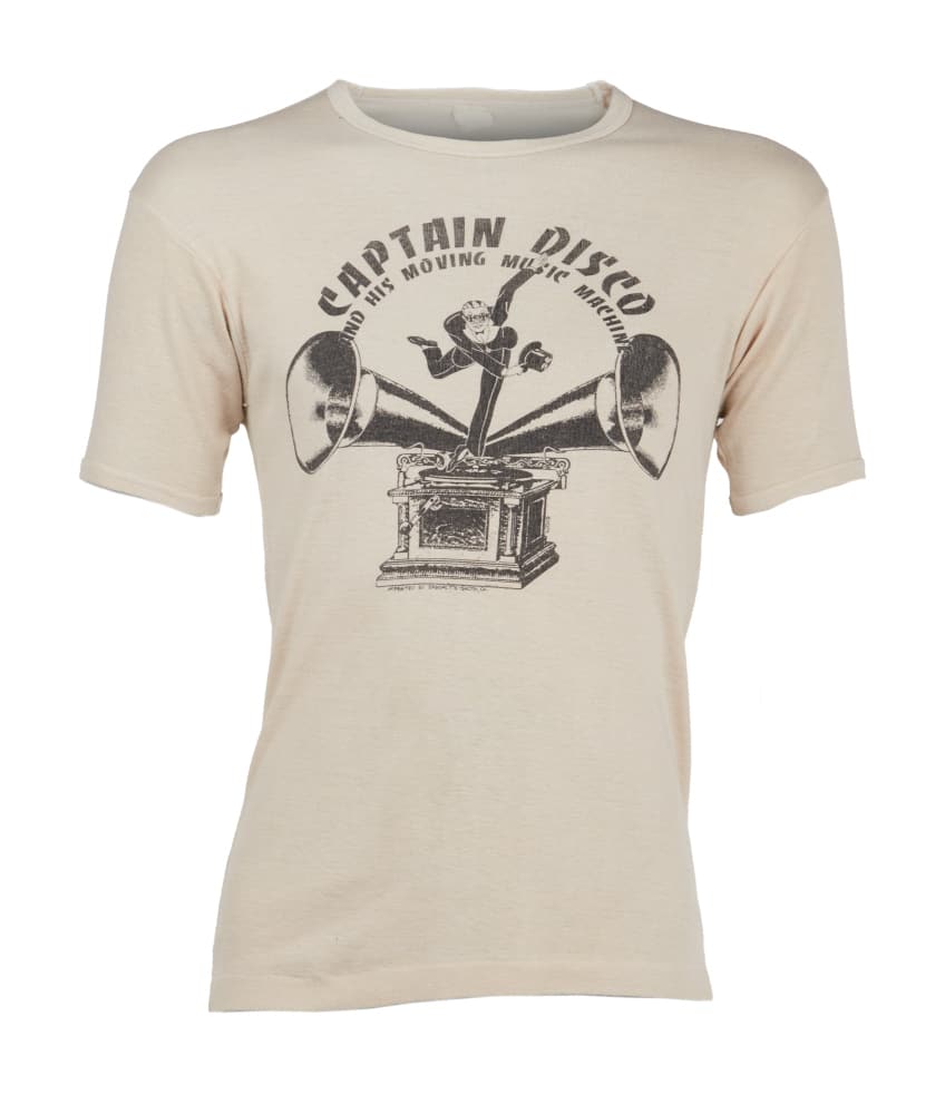DENNIS HOPPER | VINTAGE T-SHIRTS: A group of eight vintage t-shirts, personally-owned by Dennis Hopper. This lot includes a light blue, cotton t-shirt with black printed text on the front that, in part, reads "Stud Service Co.: Virgin