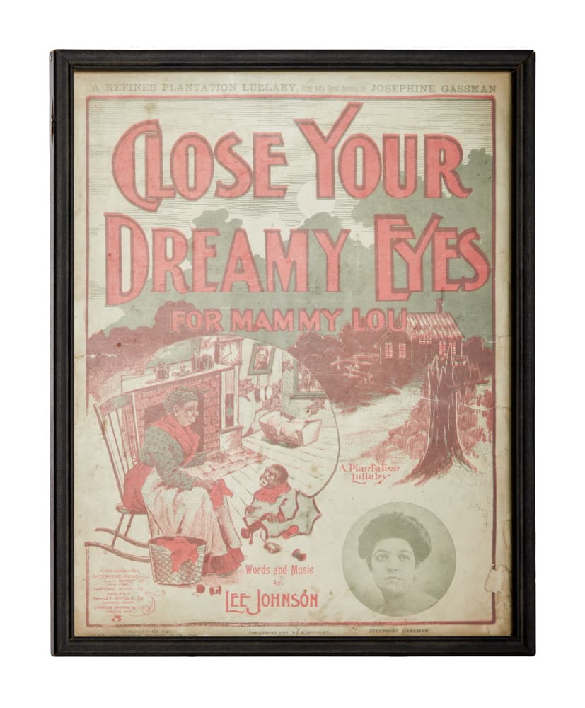 DENNIS HOPPER | "CLOSE YOUR DREAMY EYES" SHEET MUSIC: Sheet music for the song "Close Your Dreamy Eyes for Mammy Lou" that belonged to Dennis Hopper. The song was written by Lee Johnson and words across the top of the sheet music read "A refined plantati