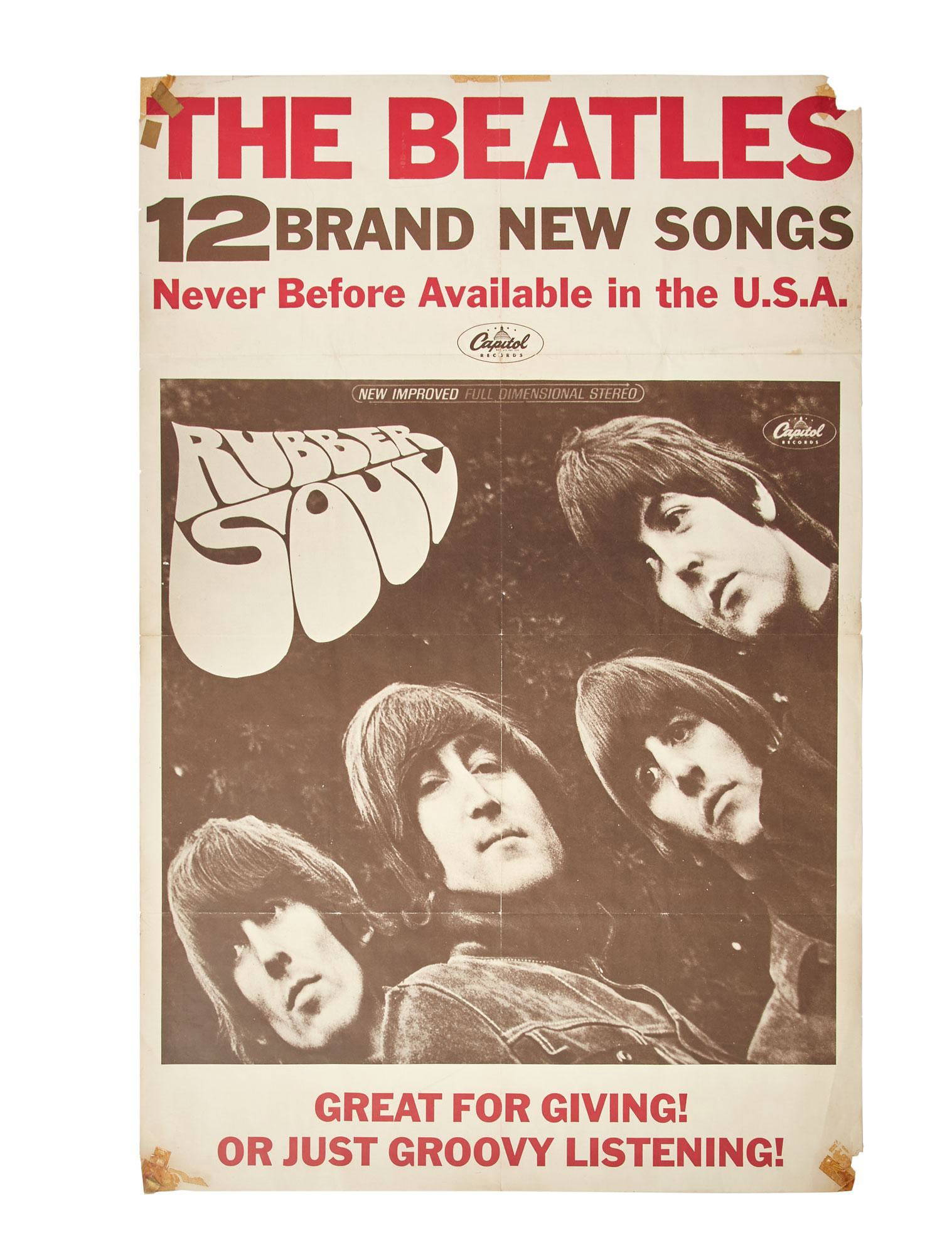 The Beatles "rubber Soul" Record Album Promo Poster Auction