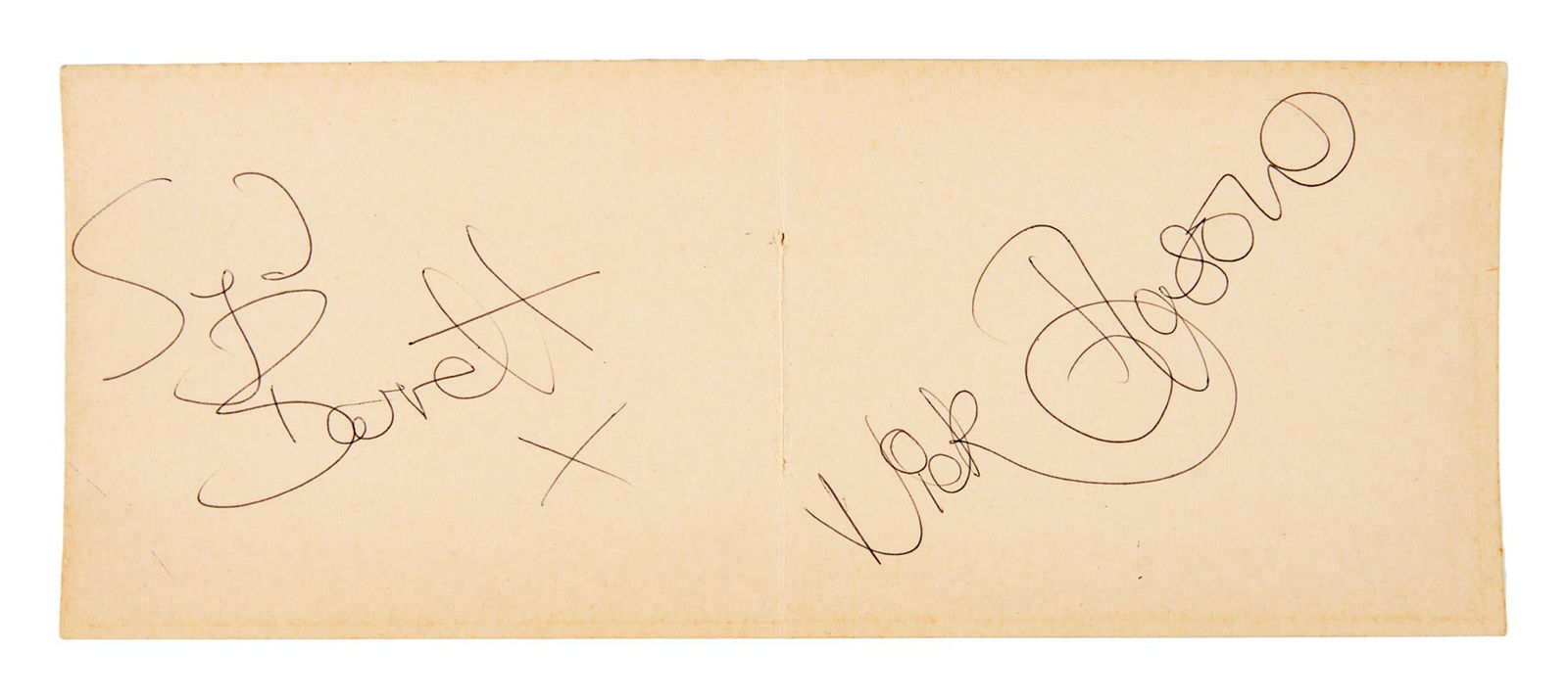 PINK FLOYD | SYD BARRETT AND NICK MASON SIGNED CARD (1 of 2)